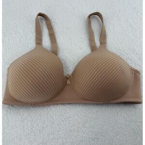 Vanity‎ Fair 7238972338 Beige Striped Underwire Adjustable Straps Bra Womens 36C